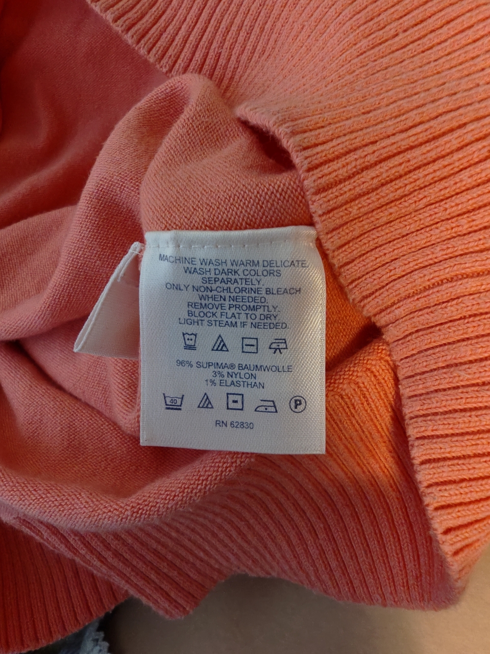 Land's End Crew Neck Long Sleeve Coral Cotton Cardigan/Button Up Sweater Size S - Picture 8 of 11